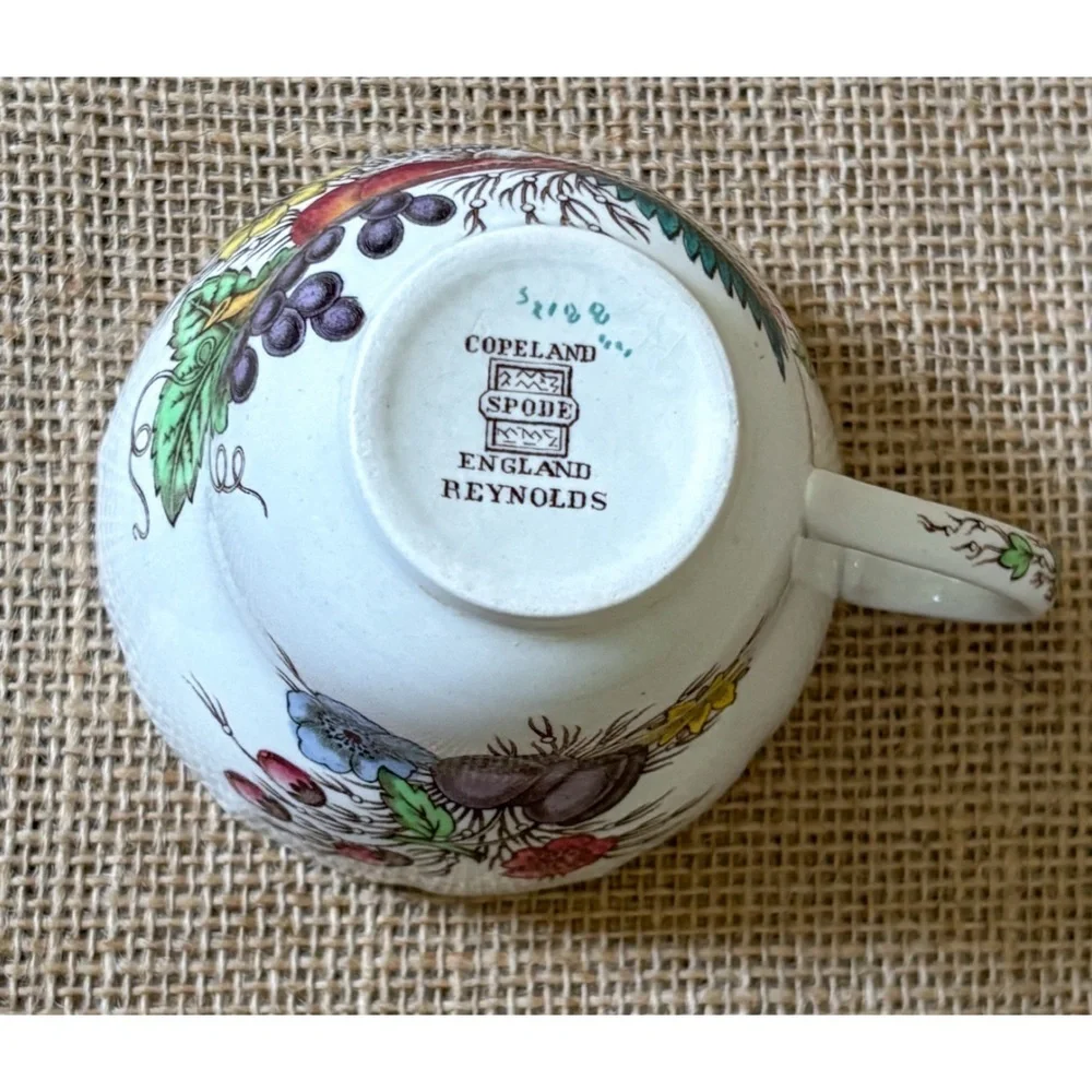 Vintage Copeland Spode Reynolds Floral Teacup Demitasse Cup And Saucer